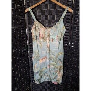 Farm Rio Vintage Mini Dress Size Small Boho Chic Maximalist Tropical Buttons